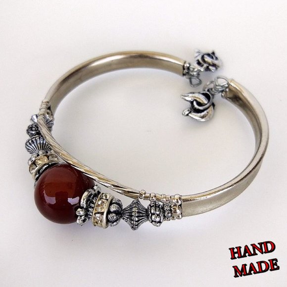 Watch Type Cord Agate Bracelet Hand Made - Picture 1 of 2